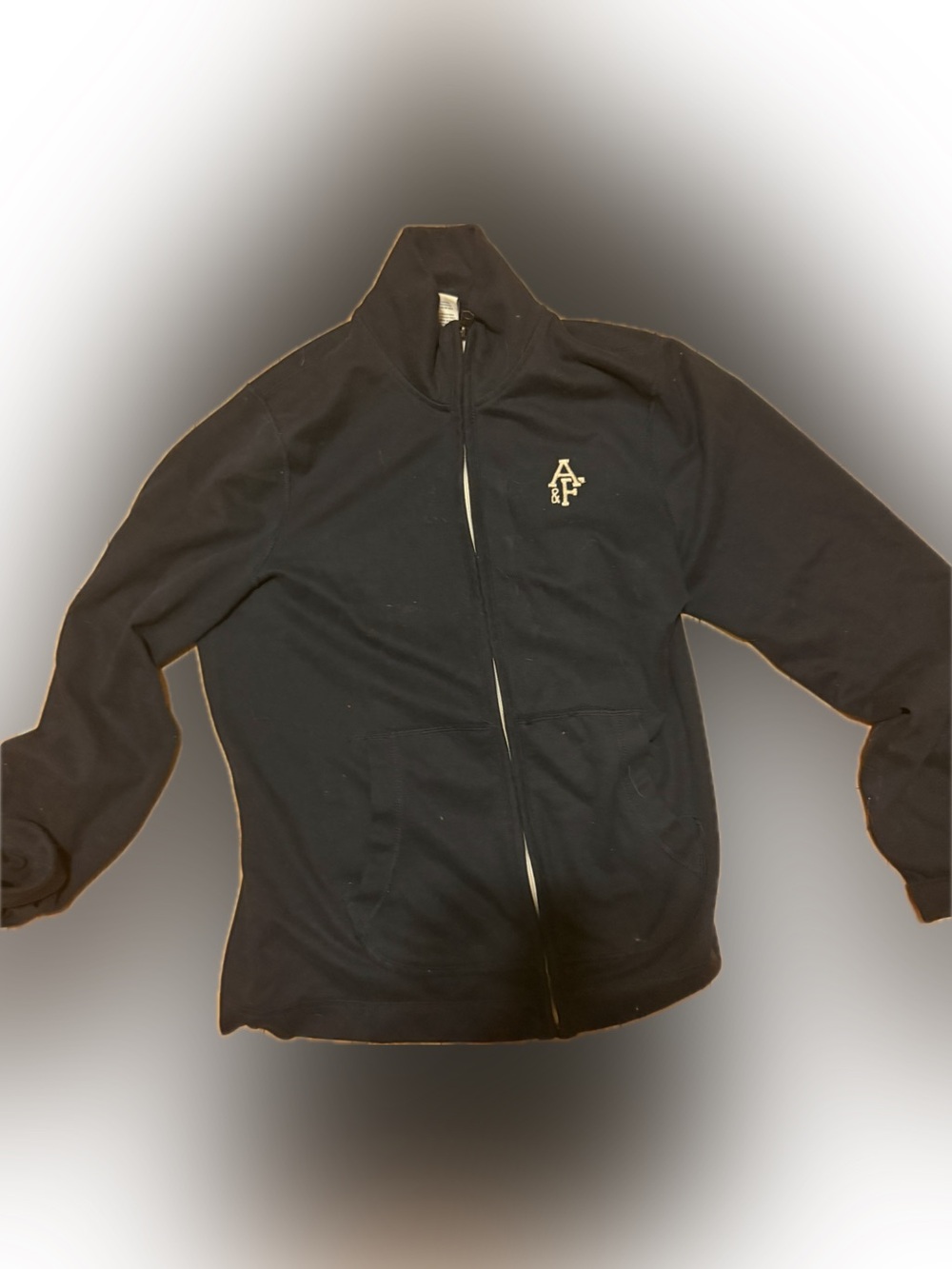 Abercrombie & Fitch Black Turtleneck Zip Sweater with AF Logo Size Large
